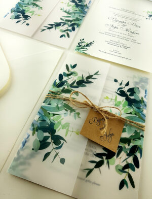 Modern Vellum wedding invitations