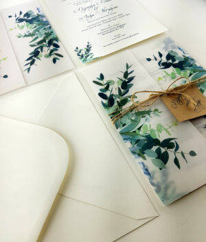 Vellum Kraft twine invitation