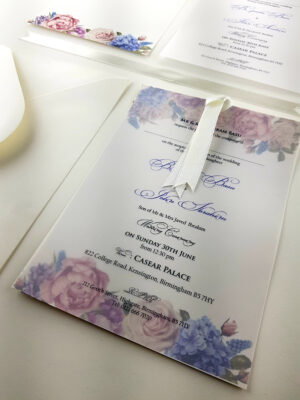 Vellum wedding invitation