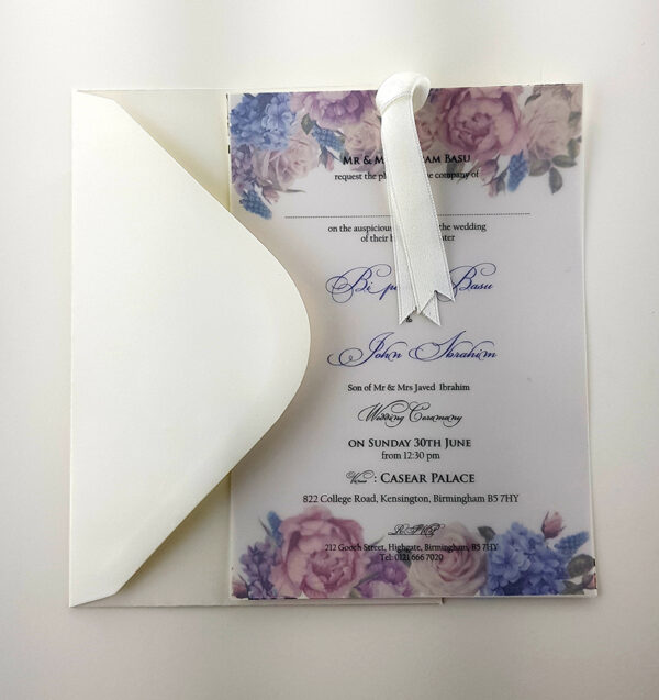 Floral vellum Invitation