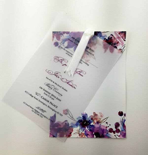 ABC 981 Watercolour Floral Vellum Invitation -5788