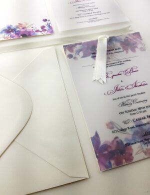ABC 981 Watercolour Floral Vellum Invitation -0