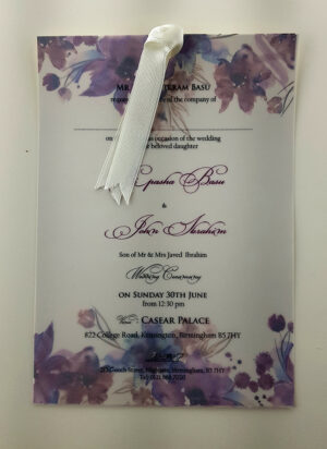 ABC 981 Watercolour Floral Vellum Invitation -5793
