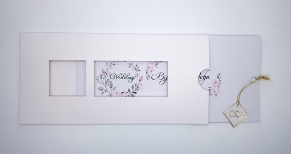 white pocketfold invitation card