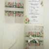 ABC 985 Translucent Floral Vellum Invitation with Satin bow -0