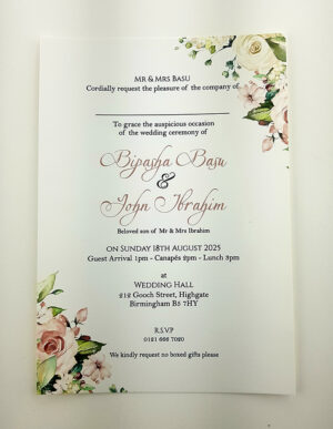 ABC 985 Translucent Floral Vellum Invitation with Satin bow -5854