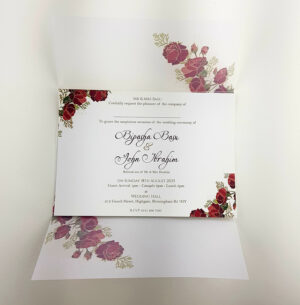 ABC 986 Translucent Floral Vellum Invitation with Red Rose Wax Seal-5882