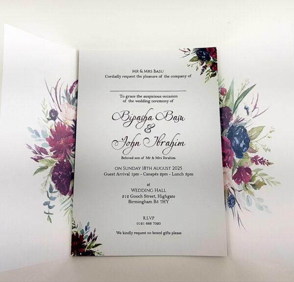 ABC 987 Translucent Floral Vellum Invitation with Gold Wax Seal-5885