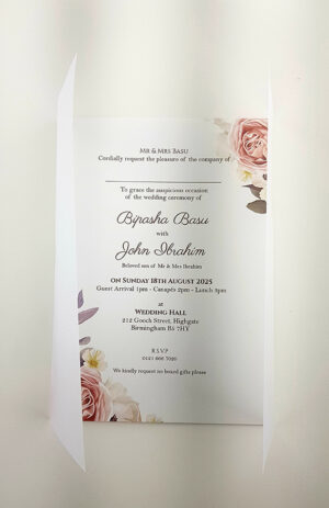 ABC 988 Translucent Floral Vellum Invitation with Gold Wax Seal-5890