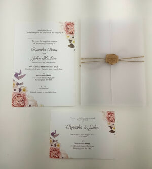 ABC 988 Translucent Floral Vellum Invitation with Gold Wax Seal-5891