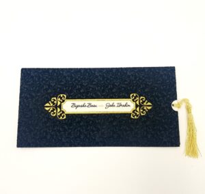 wedding invitation sleeve pocket in black velvet