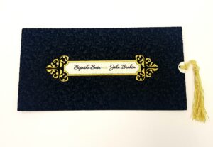 pocket style wedding invitations in black
