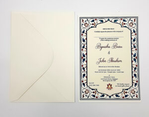 Floral design Asian wedding invitation card