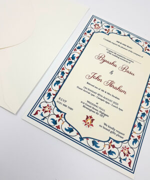 Arabic floral design a5 Flat wedding invitation
