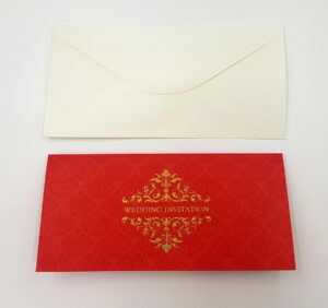 Indian Wedding Invitation in bright red
