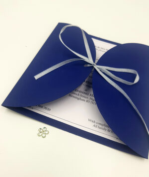 MCC Simple Blue with silver ribbon gatefold invitation-6088