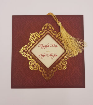 pocket wedding envelopes in deep red