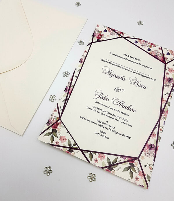 floral design for wedding invitation