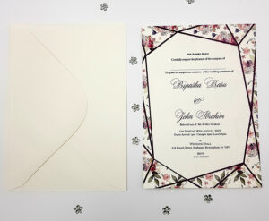 burgundy floral wedding invitations