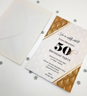 Gatsby style Vintage 50th Birthday Invitations