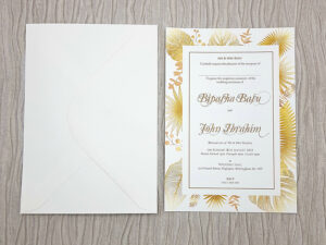 Pampas Grass yello ivory invitation in A5 Size