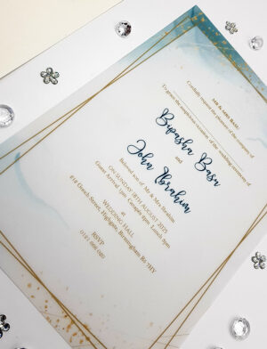 marble printing wedding invitations on vellum paper