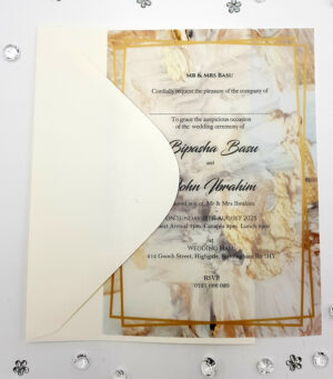 cheap vellum wedding invitations in brown and black