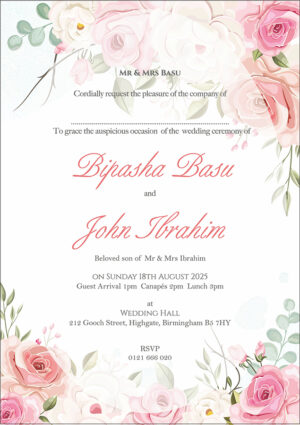 floral thick vellum paper for invitations in A5