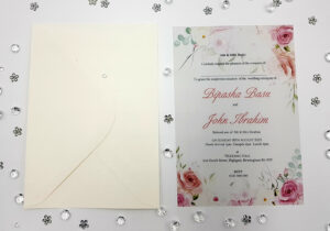 Pink Flowers vellum sheets for invitations