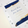 NAVY BLUE & gold WATERCOLOUR AGATE Translucent vellum INVITATION