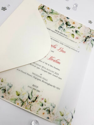 vellum wedding paper with flower border