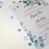 vellum inserts for wedding invitations with blue flower design