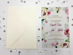 thick vellum paper for invitations with floral design