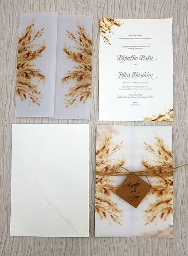 Sawgrass Translucent Vellum invitation in brown