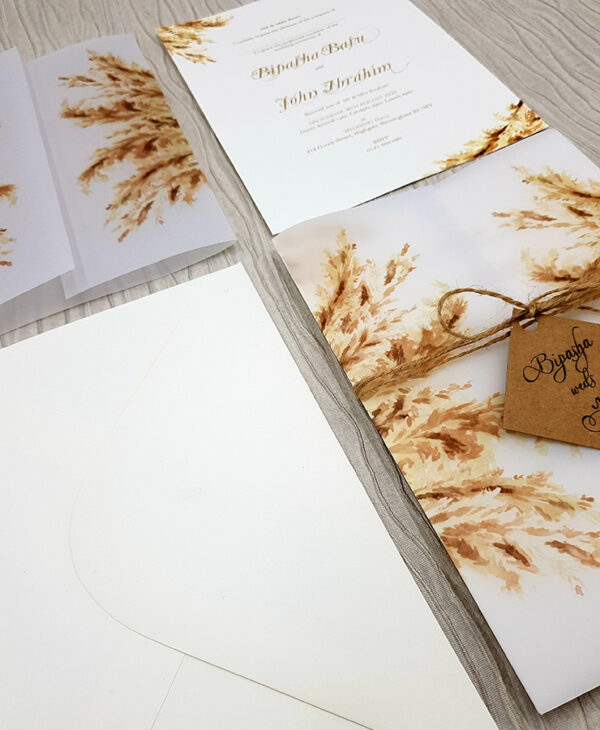 watercolour sawgrass vellum wedding invitation jackets