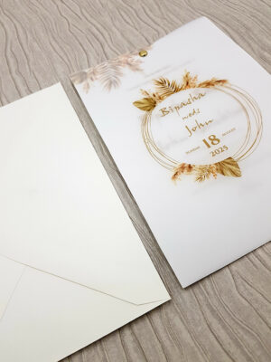 Rustic Bohemian Dry Flowers vellum paper wedding invitations diy