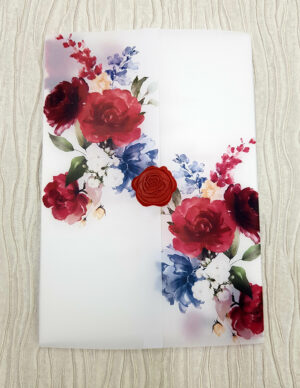 floral bouquet wedding invitations on vellum paper