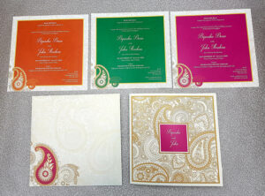 Asian wedding cards online Paisley Square invitation