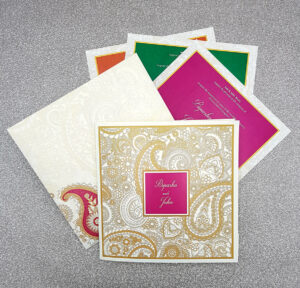Colourful Inserts indian wedding invitation cards leicester