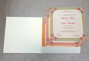 Colourful Islamic wedding invitation design