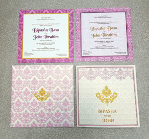 wedding hindu invitation cards in pink