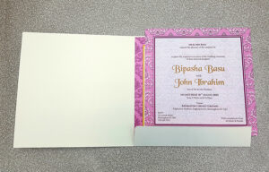 wedding Muslim invitation card in pale pink