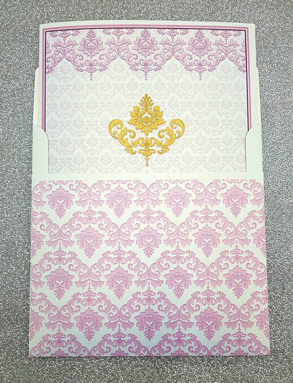 Large wedding card invitation Muslim in Pink