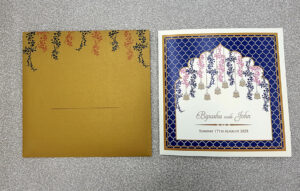 Mughal Style Arch Indian wedding invitation Card
