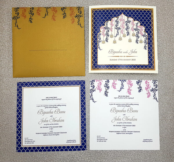 Mughal Style Arch Pakistani wedding invitation Card