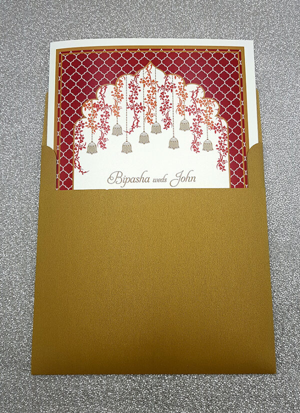 Asian Minar Style Indian marriage card