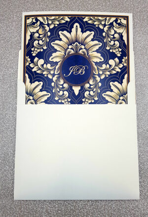 Large Blue Muslim wedding invitation design