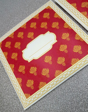 Asian Damask patterned muslim wedding card design