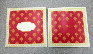 Large Magenta and gold Indian Pakistani wedding cards online