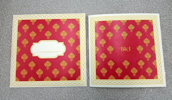 Large Magenta and gold Indian Pakistani wedding cards online